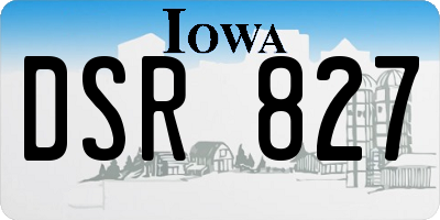 IA license plate DSR827