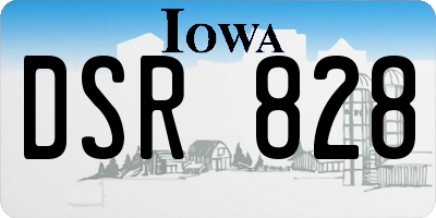 IA license plate DSR828