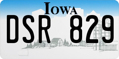 IA license plate DSR829