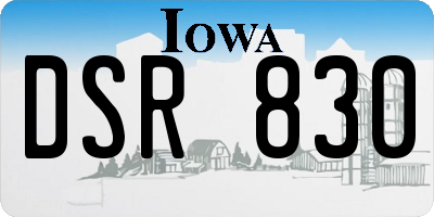 IA license plate DSR830