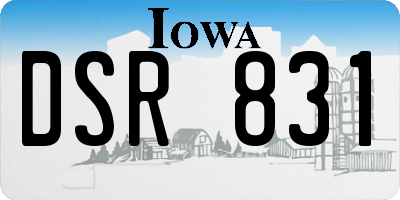 IA license plate DSR831