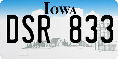 IA license plate DSR833