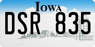 IA license plate DSR835