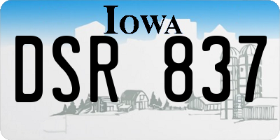 IA license plate DSR837