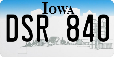 IA license plate DSR840