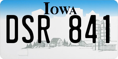 IA license plate DSR841