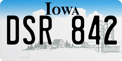 IA license plate DSR842