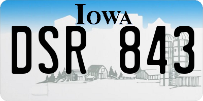 IA license plate DSR843