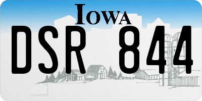 IA license plate DSR844