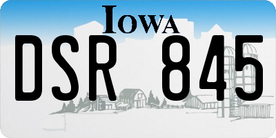 IA license plate DSR845