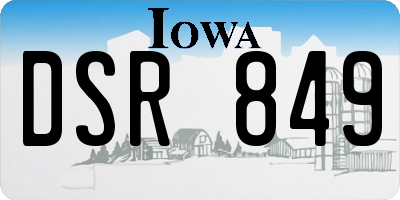 IA license plate DSR849