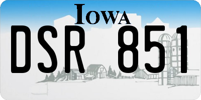 IA license plate DSR851