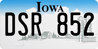 IA license plate DSR852