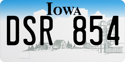 IA license plate DSR854