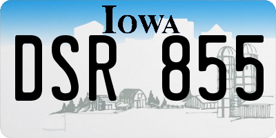 IA license plate DSR855