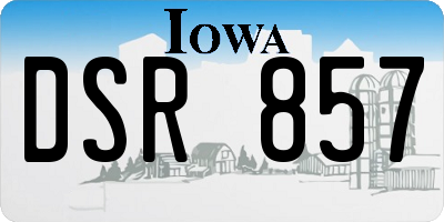 IA license plate DSR857