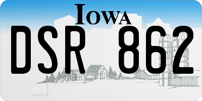 IA license plate DSR862