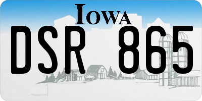 IA license plate DSR865