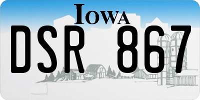 IA license plate DSR867