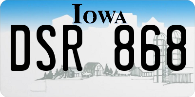 IA license plate DSR868