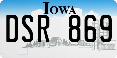 IA license plate DSR869