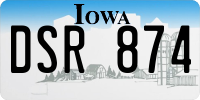 IA license plate DSR874