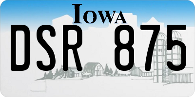 IA license plate DSR875