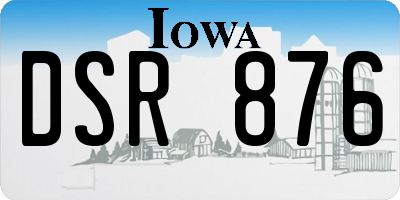 IA license plate DSR876
