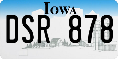 IA license plate DSR878