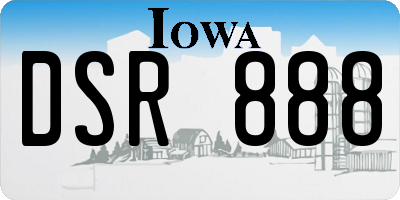 IA license plate DSR888