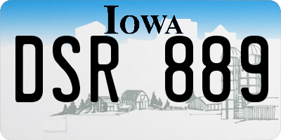 IA license plate DSR889