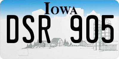 IA license plate DSR905