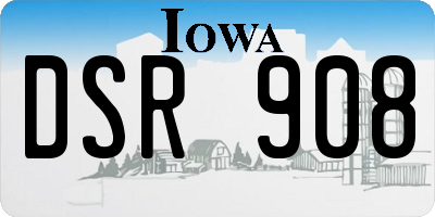 IA license plate DSR908