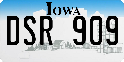 IA license plate DSR909