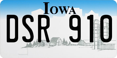 IA license plate DSR910