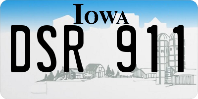 IA license plate DSR911