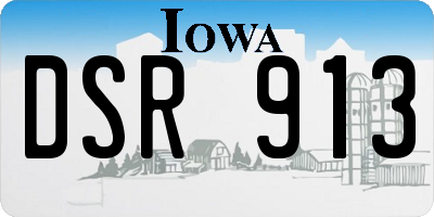 IA license plate DSR913