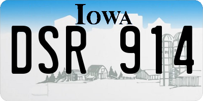IA license plate DSR914
