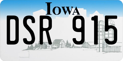 IA license plate DSR915