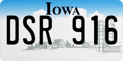 IA license plate DSR916