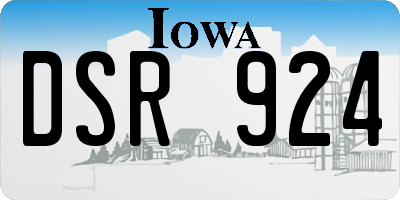 IA license plate DSR924