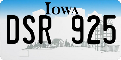 IA license plate DSR925