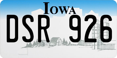 IA license plate DSR926