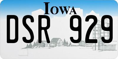 IA license plate DSR929