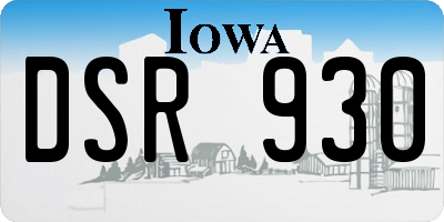IA license plate DSR930