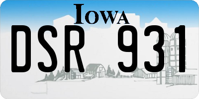 IA license plate DSR931