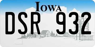 IA license plate DSR932