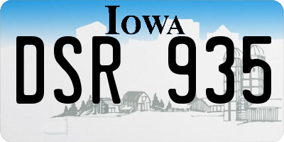 IA license plate DSR935