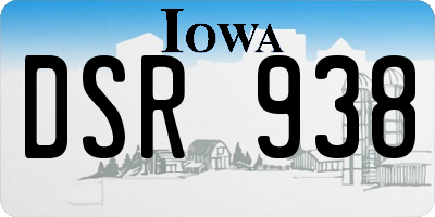 IA license plate DSR938