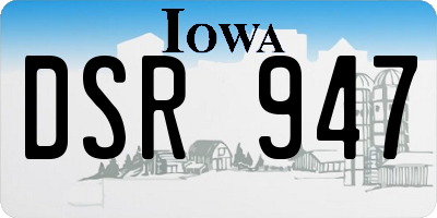 IA license plate DSR947
